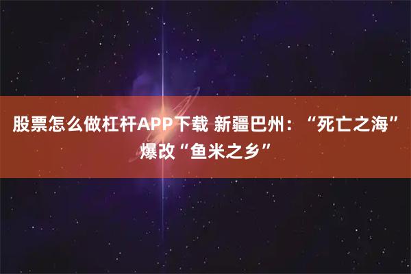 股票怎么做杠杆APP下载 新疆巴州：“死亡之海”爆改“鱼米之乡”